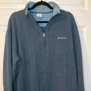 Columbia Men's Quarter Zip Pullover Sweater - Blue/Light Blue - Size XL